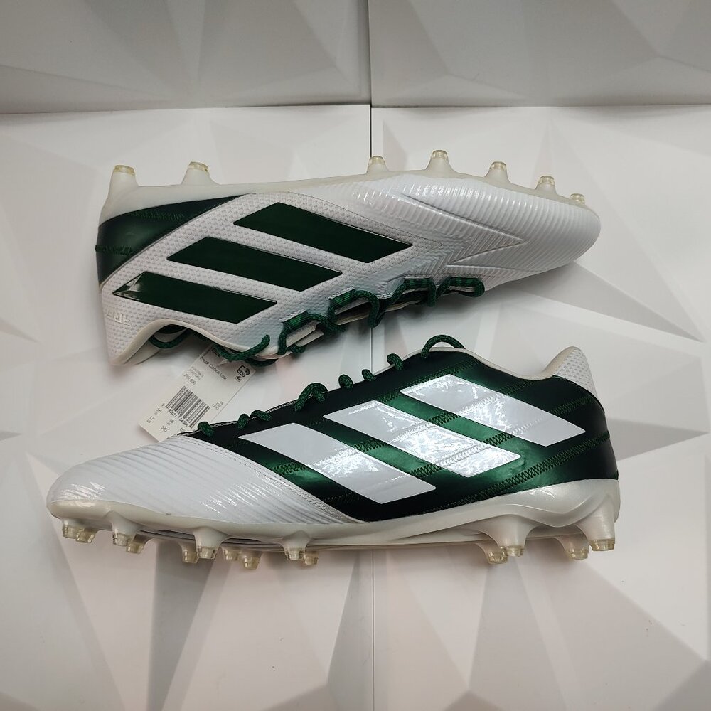 Adidas Mens Football Cleats 17 White Green Shoe Lacrosse Freak Carbon Low - Picture 3 of 14